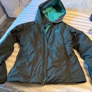 Outdoor Research Teal and Dark Green Hooded Jacket